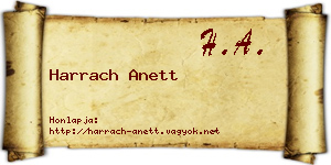 Harrach Anett névjegykártya